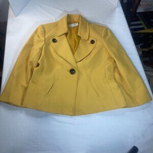 Evan Picone Women’s Lined Jacket Size 10 Yellow